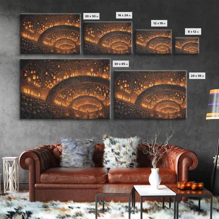The Endless Catacombs, Landscape Wall Art, Spooky Home Decor, Canvas Print, Halloween Wall Decor, Gothic Home Decor, Seasonal Home Decor