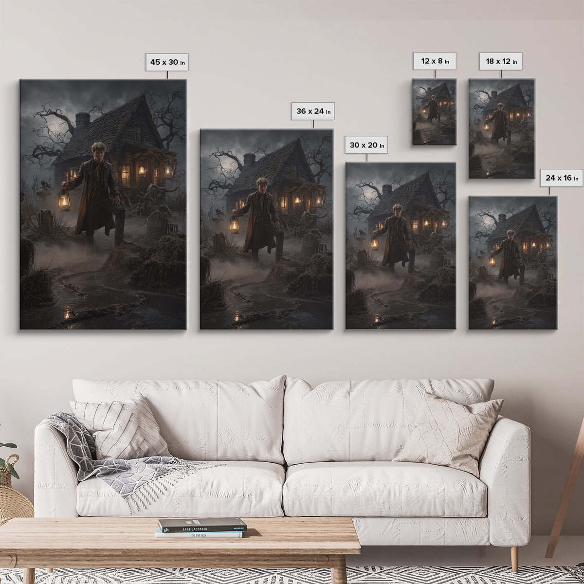 The Foggy Swamp Shack, Vertical Wall Art, Spooky Home Decor, Canvas Print, Halloween Wall Decor, Gothic Home Decor, Seasonal Home Decor