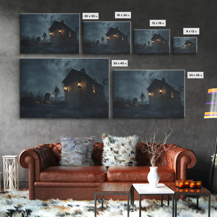 The Foggy Swamp Shack, Landscape Wall Art, Spooky Home Decor, Canvas Print, Halloween Wall Decor, Gothic Home Decor, Horror Wall Art