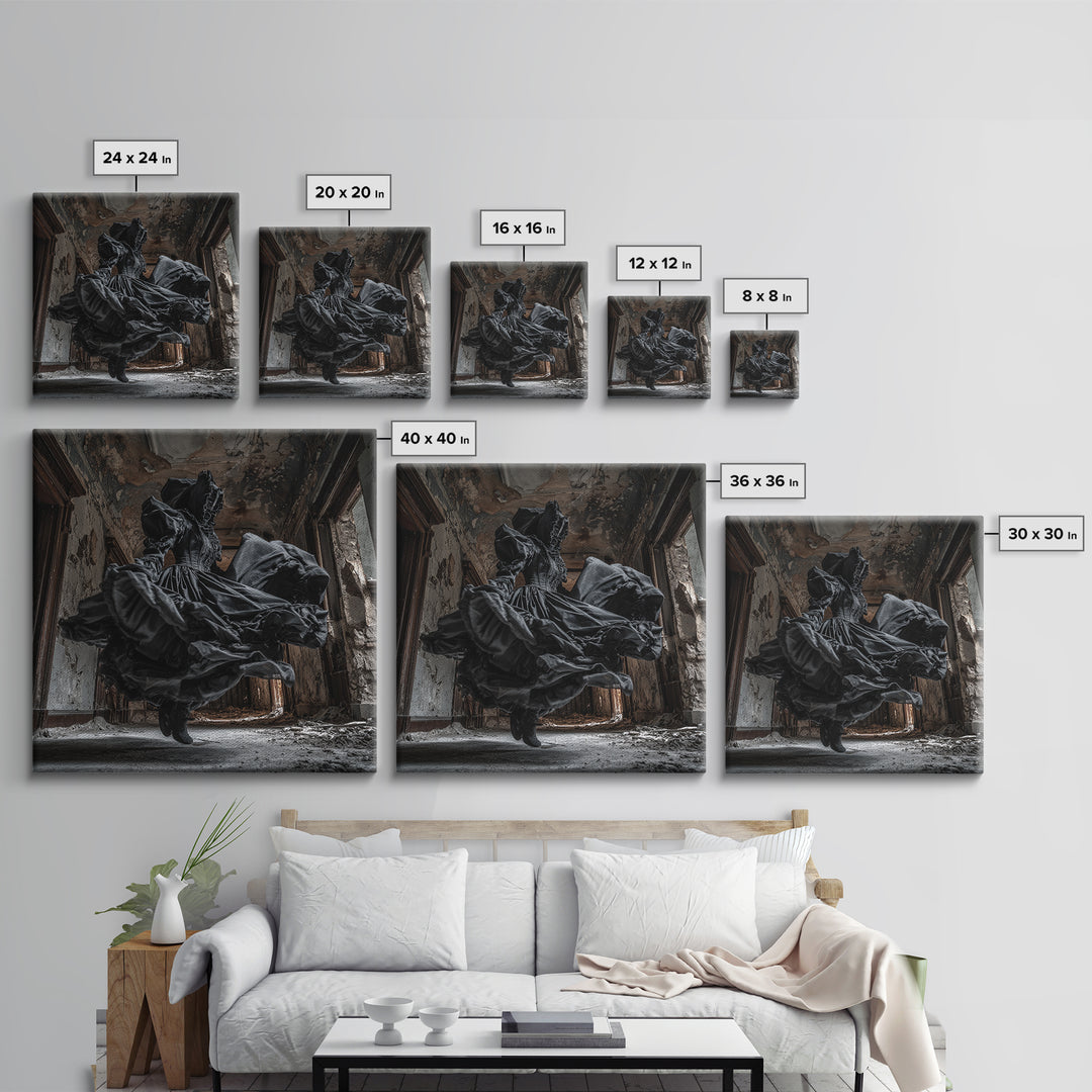 The Derelict Asylum, Square Wall Art, Dark Halloween Decor, Canvas Print, Halloween Wall Decor, Gothic Home Decor, Dark Fantasy Art