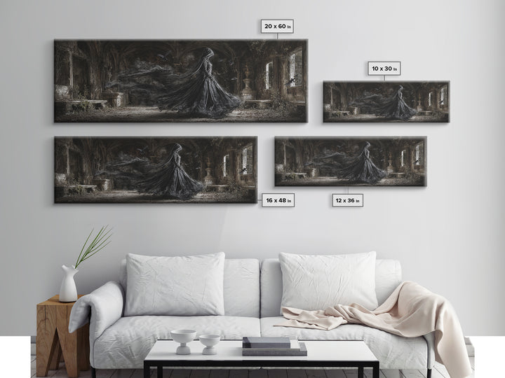 The Derelict Asylum, Extra Wide Wall Art, Spooky Home Decor, Canvas Print, Halloween Wall Decor, Gothic Home Decor, Collectible Wall Decor