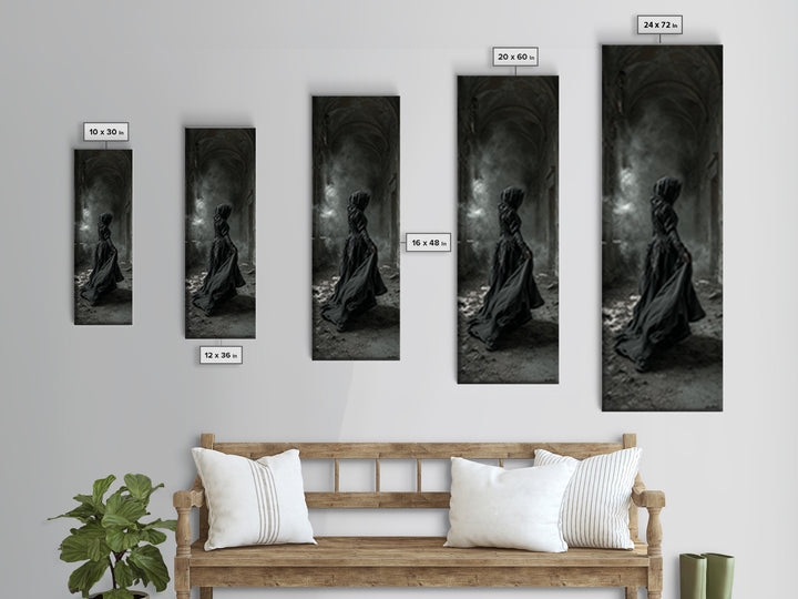 The Derelict Asylum, Tall Narrow Wall Art, Dark Halloween Decor, Canvas Print, Halloween Wall Decor, Gothic Home Decor, Macabre Wall Art