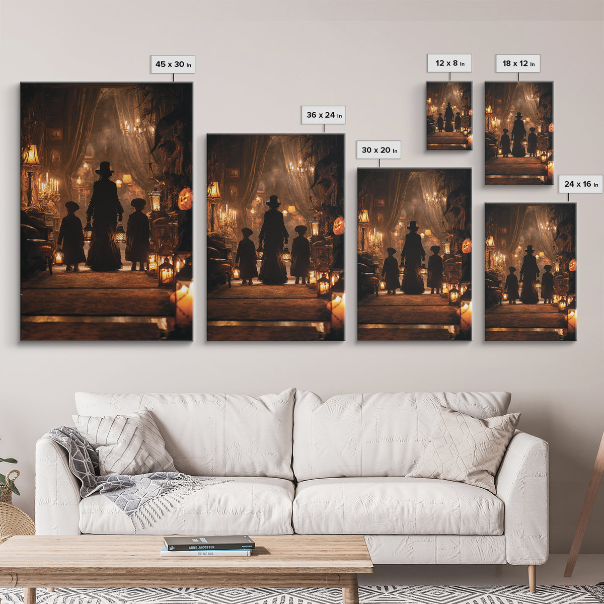 The Trick-Or-Treat Procession, Vertical Wall Art, Dark Fantasy Wall Art, Canvas Print, Halloween Wall Decor, Gothic Home Decor