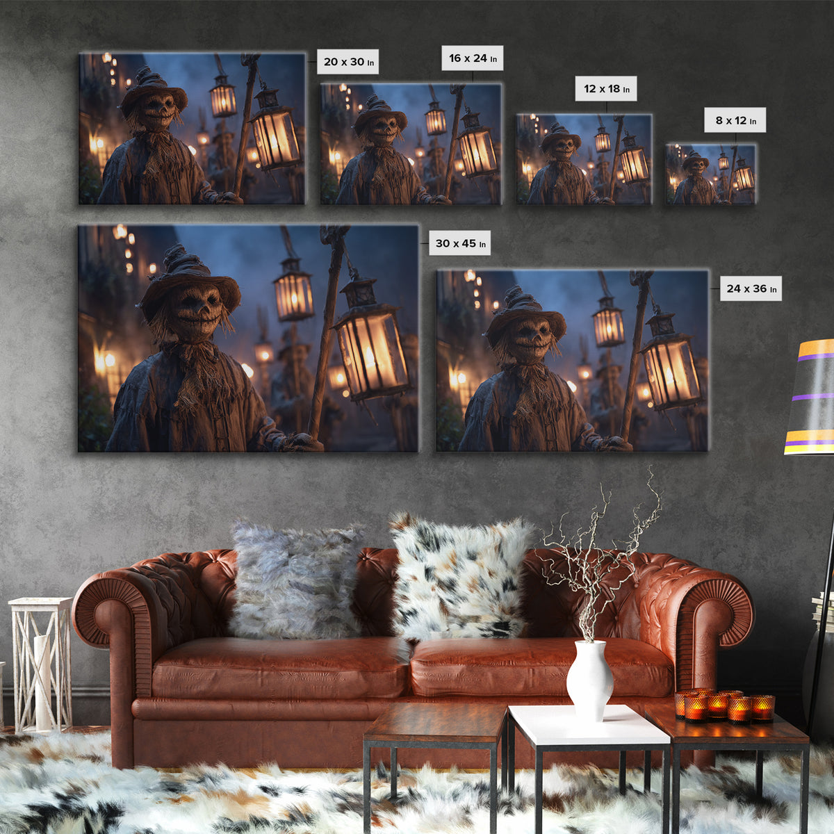 The Scarecrow Uprising, Landscape Wall Art, Spooky Home Decor, Canvas Print, Halloween Wall Decor, Gothic Home Decor, Dark Fantasy Art