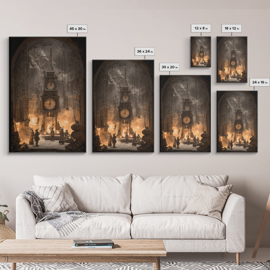 The Thirteenth Bell, Vertical Wall Art, Spooky Home Decor, Canvas Print, Halloween Wall Decor, Gothic Home Decor, Dark Fantasy Art