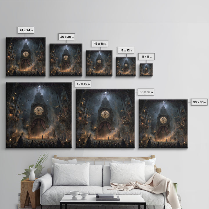 The Thirteenth Bell, Square Wall Art, Spooky Home Decor, Canvas Print, Halloween Wall Decor, Gothic Home Decor, Dark Fantasy Art