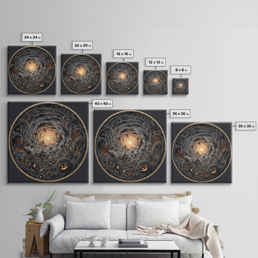 The Halloween Storm, Square Wall Art, Dark Halloween Decor, Canvas Print, Halloween Wall Decor, Gothic Home Decor, Statement Wall Art