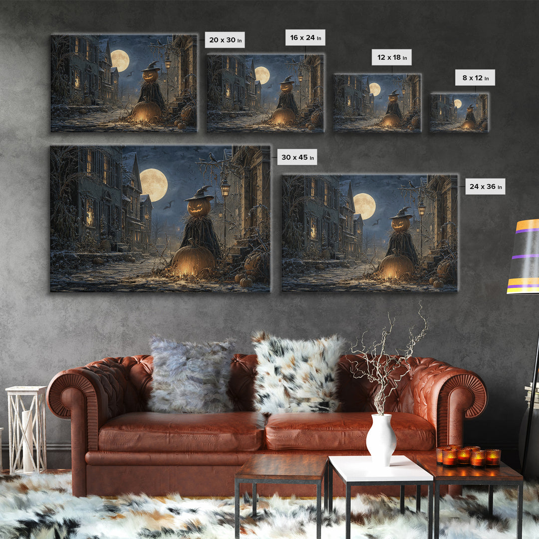 The First Frost Awakening, Landscape Wall Art, Haunted Gothic Art, Framed Canvas Print, Halloween Wall Decor, Gothic Home Decor
