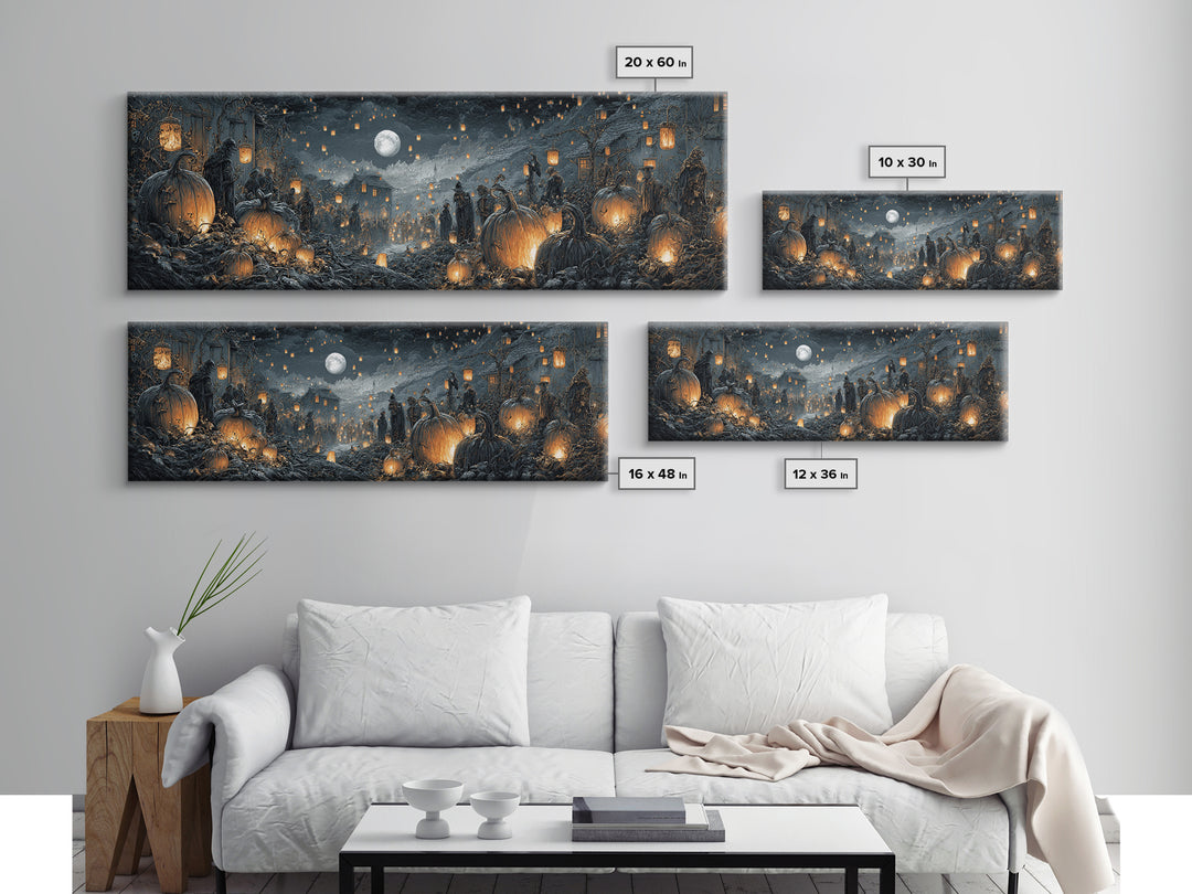 The First Frost Awakening, Extra Wide Wall Art, Gothic Horror Wall Art, Framed Canvas Print, Halloween Wall Decor, Gothic Home Decor