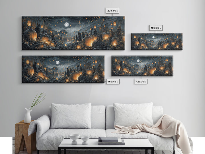 The First Frost Awakening, Extra Wide Wall Art, Gothic Horror Wall Art, Framed Canvas Print, Halloween Wall Decor, Gothic Home Decor