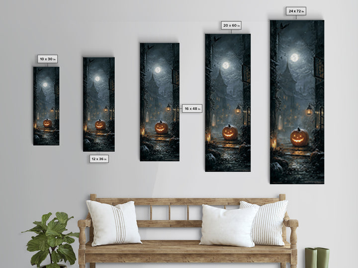 The First Frost Awakening, Tall Narrow Wall Art, Gothic Horror Wall Art, Framed Canvas Print, Halloween Wall Decor, Gothic Home Decor