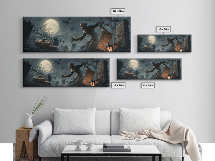 The Living Spellbook, Extra Wide Wall Art, Dark Halloween Decor, Canvas Print, Halloween Wall Decor, Gothic Home Decor, Spooky Wall Decor