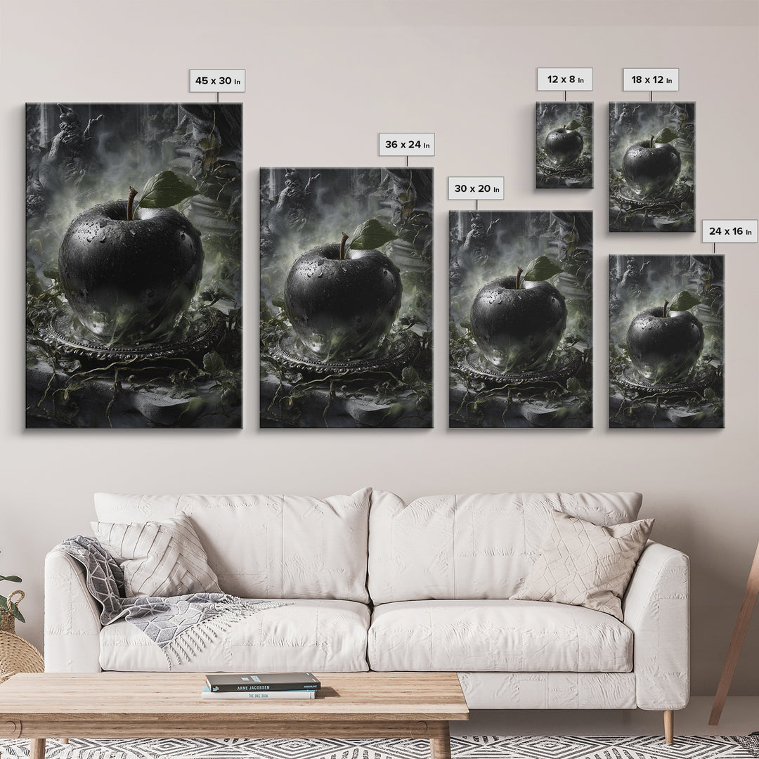 The Poisoned Apple, Vertical Wall Art, Spooky Home Decor, Canvas Print, Halloween Wall Decor, Gothic Home Decor, Spooky Wall Decor