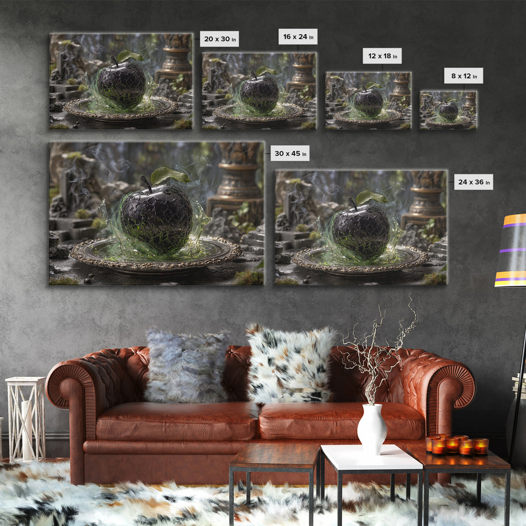 The Poisoned Apple, Landscape Wall Art, Dark Halloween Decor, Canvas Print, Halloween Wall Decor, Gothic Home Decor, Statement Wall Art
