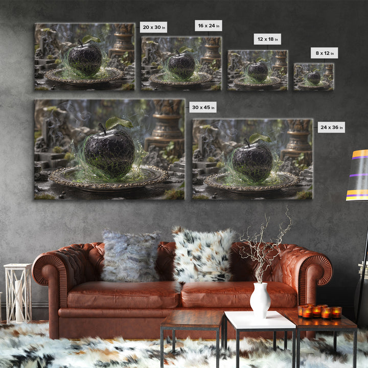 The Poisoned Apple, Landscape Wall Art, Dark Halloween Decor, Canvas Print, Halloween Wall Decor, Gothic Home Decor, Statement Wall Art