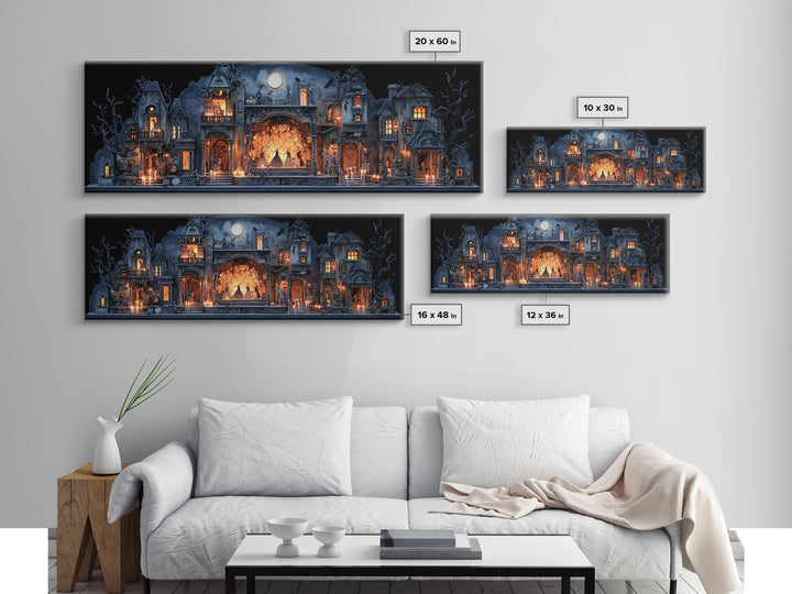 The Haunted Music Box, Extra Wide Wall Art, Spooky Home Decor, Canvas Print, Halloween Wall Decor, Gothic Home Decor, Horror Wall Art