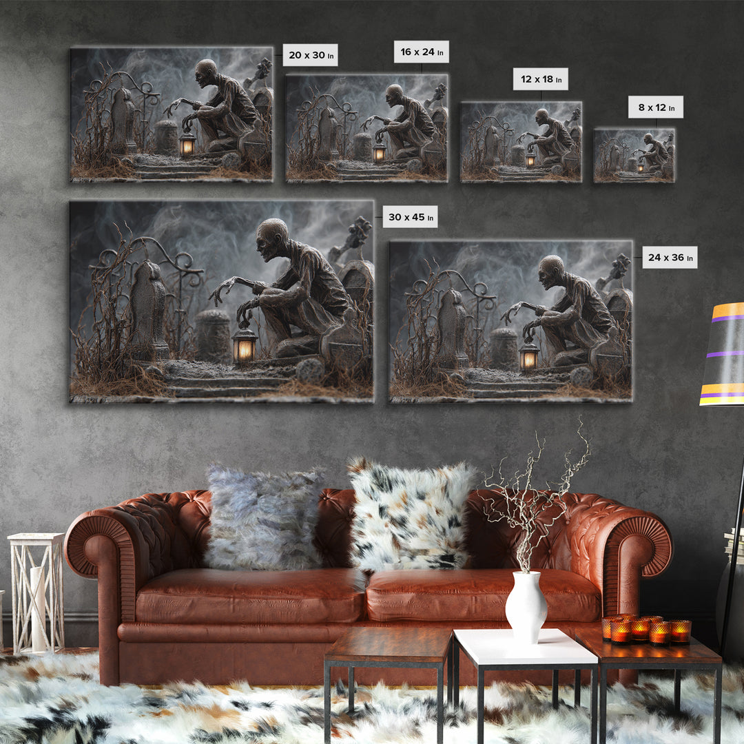 The Black Wax Candle, Landscape Wall Art, Dark Halloween Decor, Canvas Print, Halloween Wall Decor, Gothic Home Decor, Macabre Wall Art