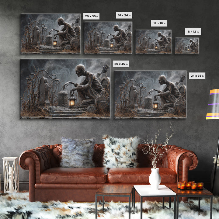 The Black Wax Candle, Landscape Wall Art, Dark Halloween Decor, Canvas Print, Halloween Wall Decor, Gothic Home Decor, Macabre Wall Art