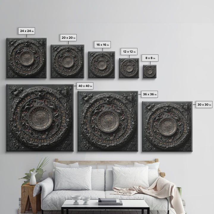 The Antique Spirit Board, Square Wall Art, Dark Fantasy Wall Art, Canvas Print, Halloween Wall Decor, Gothic Home Decor