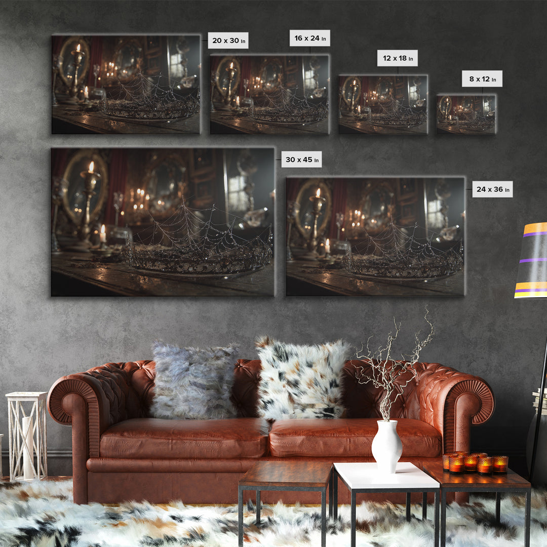 The Spiderweb Crown, Landscape Wall Art, Spooky Home Decor, Canvas Print, Halloween Wall Decor, Gothic Home Decor, Statement Wall Art