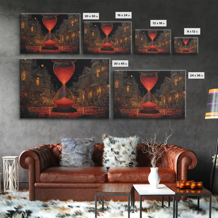 The Crimson Hourglass, Landscape Wall Art, Spooky Home Decor, Canvas Print, Halloween Wall Decor, Gothic Home Decor, Horror Wall Art