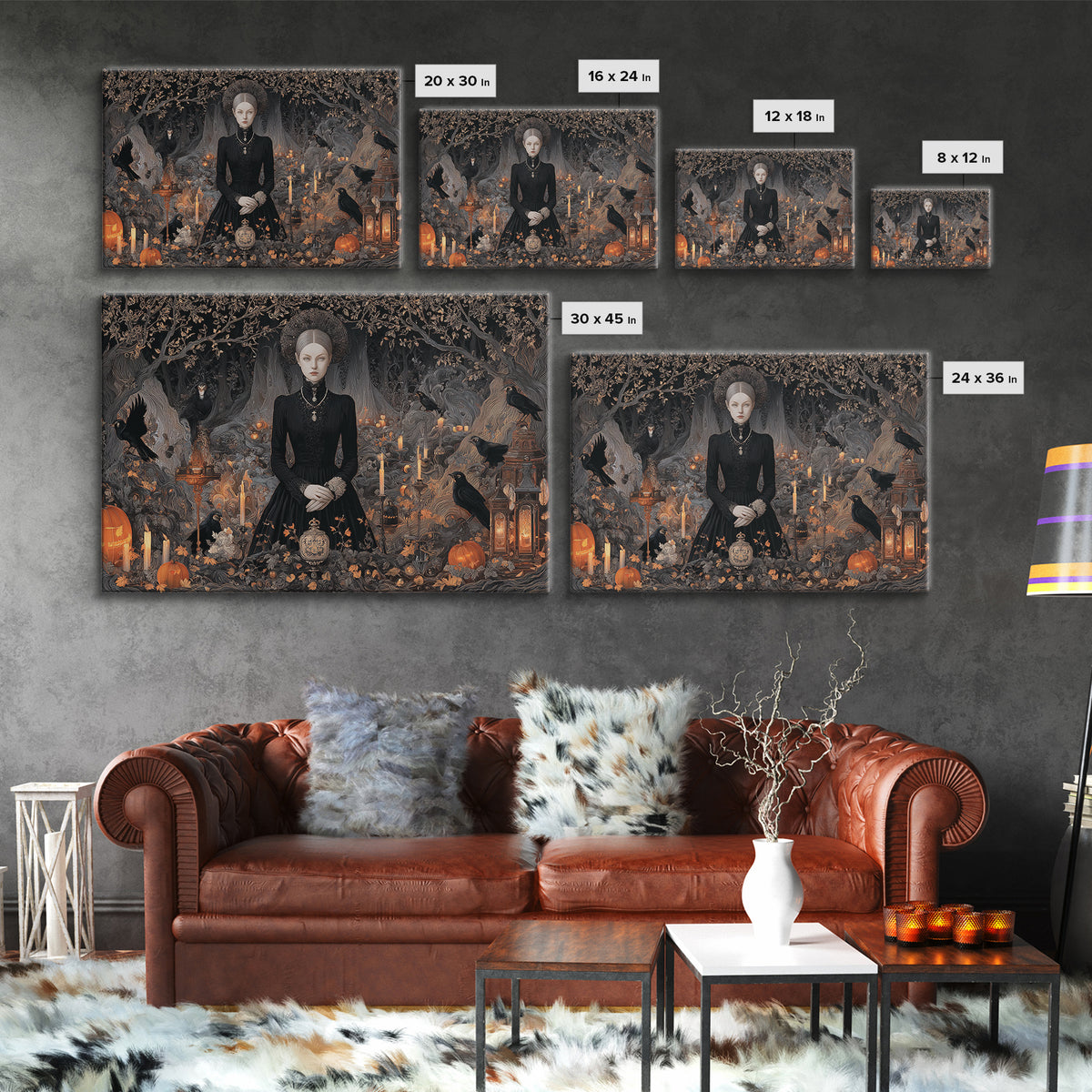 Victorian Mourning Halloween, Landscape Wall Art, Dark Halloween Decor, Canvas Print, Halloween Wall Decor, Gothic Home Decor
