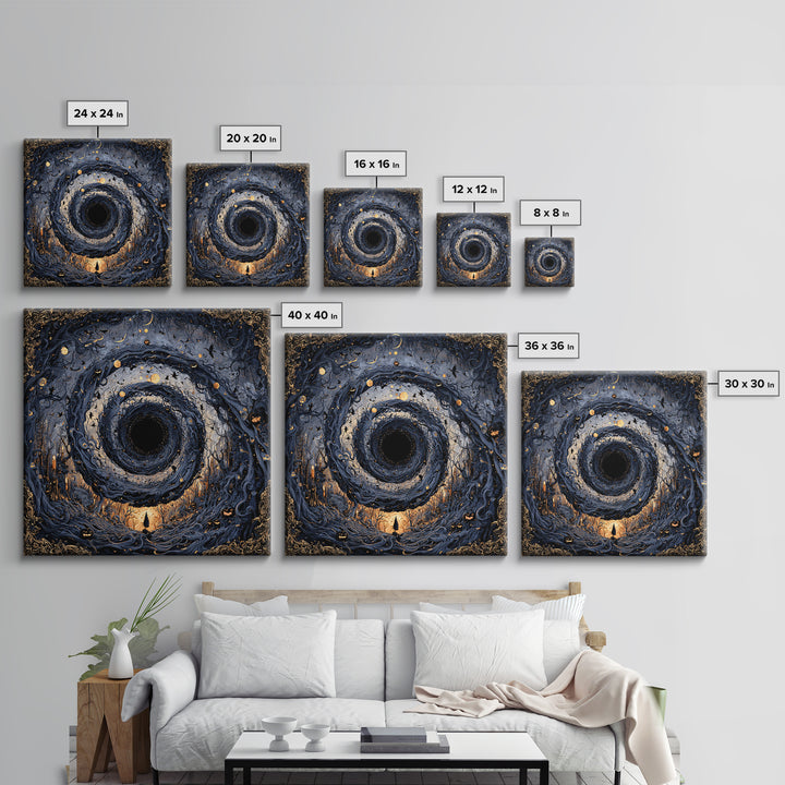 Celestial Witchcraft, Square Wall Art, Macabre Wall Art, Framed Canvas Print, Halloween Wall Decor, Gothic Home Decor, Seasonal Home Decor