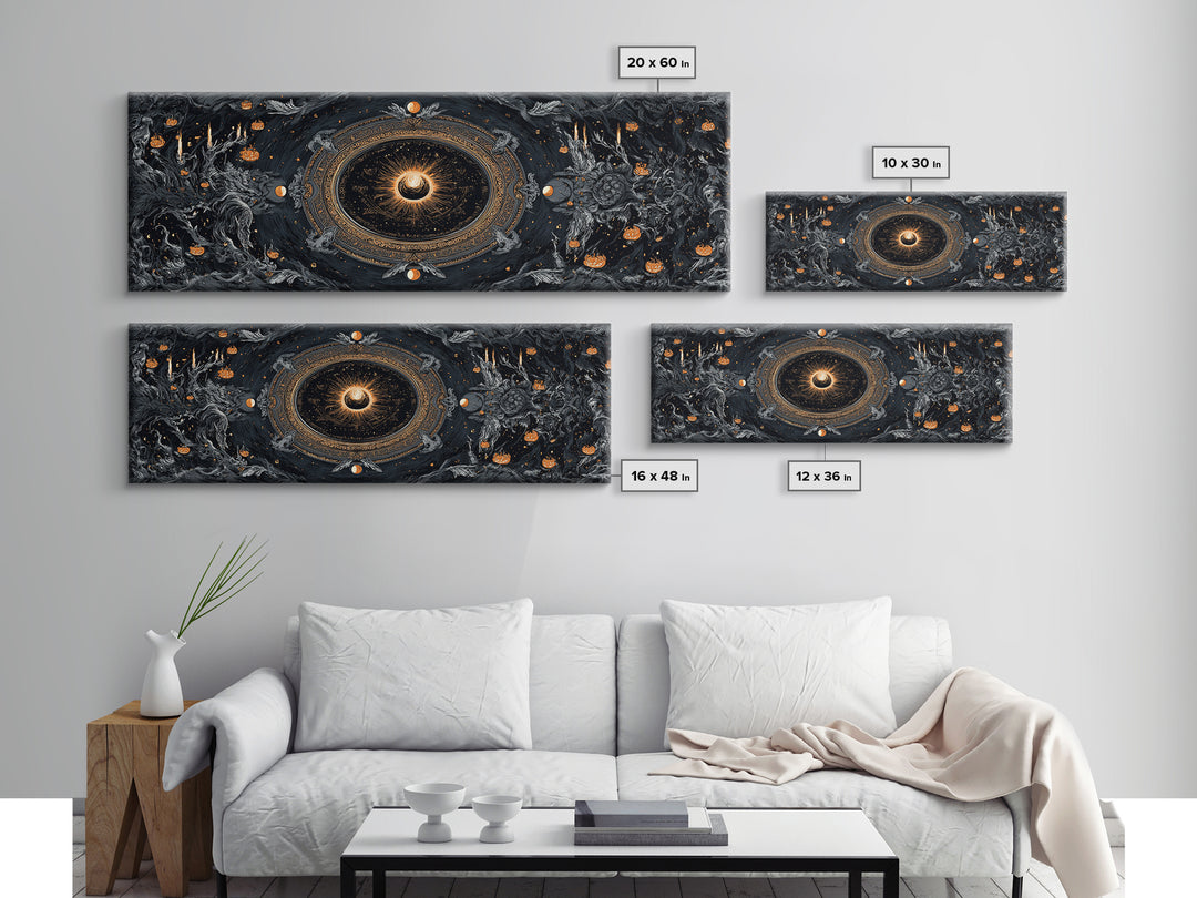 Celestial Witchcraft, Extra Wide Wall Art, Dark Halloween Decor, Canvas Print, Halloween Wall Decor, Gothic Home Decor, Seasonal Home Decor