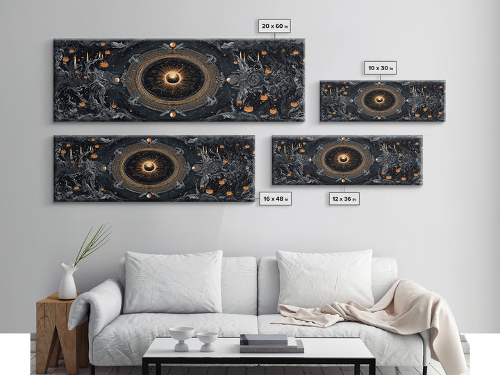 Celestial Witchcraft, Extra Wide Wall Art, Dark Halloween Decor, Canvas Print, Halloween Wall Decor, Gothic Home Decor, Seasonal Home Decor