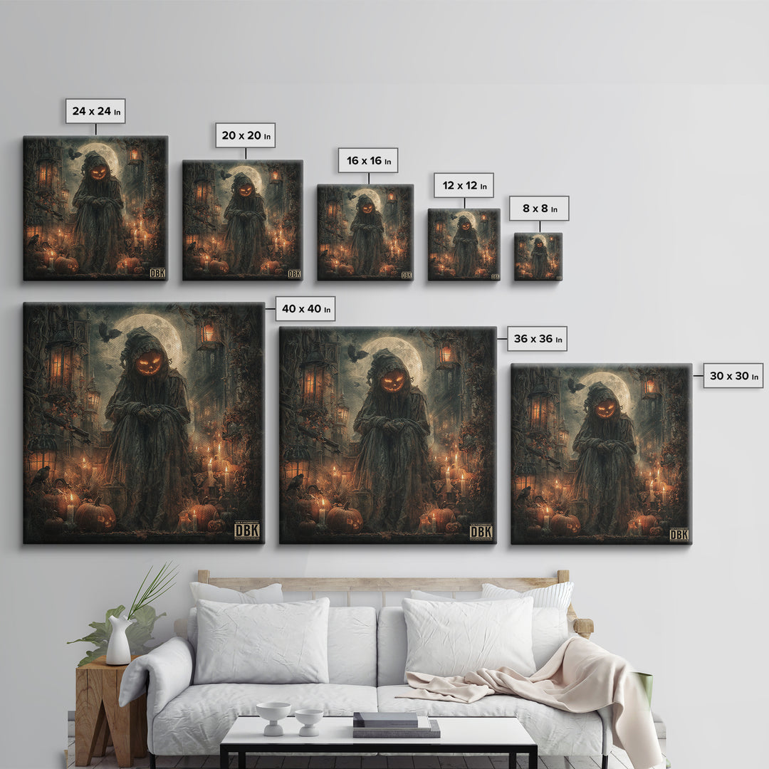 Occult Harvest Festival, Square Wall Art, Macabre Wall Art, Framed Canvas Print, Halloween Wall Decor, Gothic Home Decor, Horror Wall Art