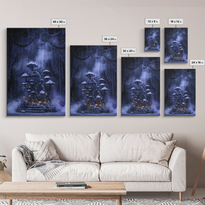Enchanted Woodland Halloween, Vertical Wall Art, Dark Fantasy Wall Art, Canvas Print, Halloween Wall Decor, Gothic Home Decor