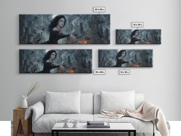 Gothic Romance, Extra Wide Wall Art, Dark Halloween Decor, Canvas Print, Halloween Wall Decor, Gothic Home Decor, Collectible Wall Decor