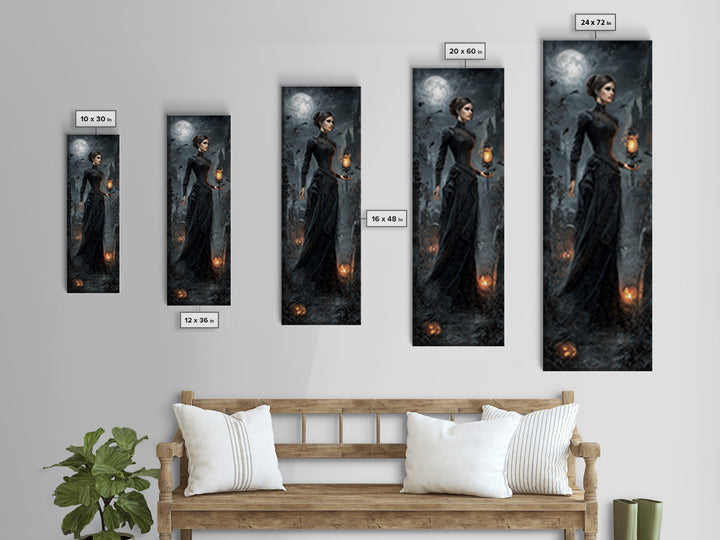 Gothic Romance, Tall Narrow Wall Art, Dark Fantasy Wall Art, Canvas Print, Halloween Wall Decor, Gothic Home Decor, Spooky Wall Decor