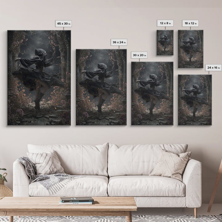 The Poison Garden, Vertical Wall Art, Haunted Gothic Art, Framed Canvas Print, Halloween Wall Decor, Gothic Home Decor, Halloween Wall Art