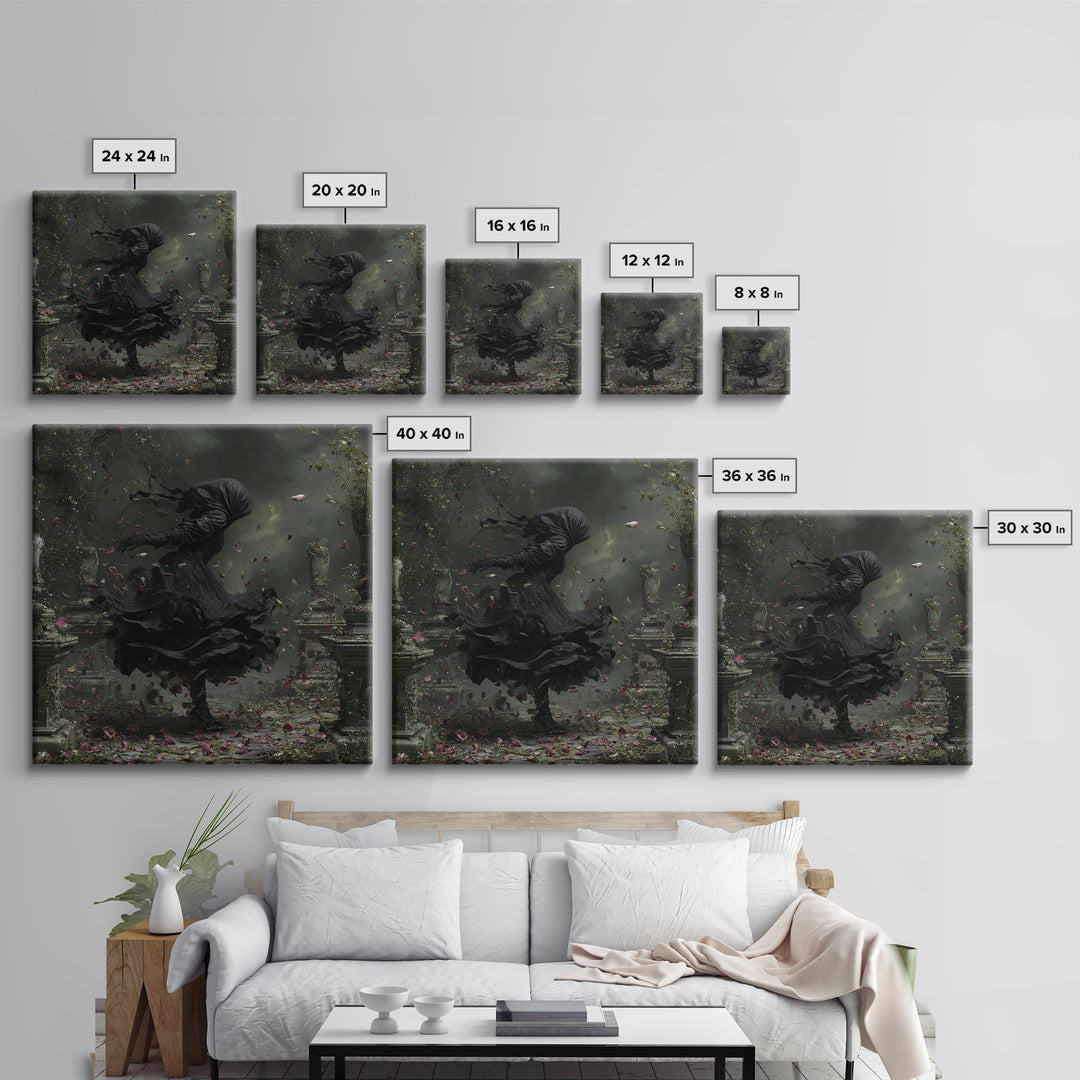 The Poison Garden, Square Wall Art, Haunted Gothic Art, Framed Canvas Print, Halloween Wall Decor, Gothic Home Decor, Dark Fantasy Art