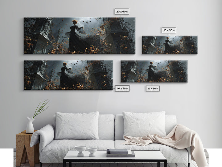 The Poison Garden, Extra Wide Wall Art, Spooky Home Decor, Canvas Print, Halloween Wall Decor, Gothic Home Decor, Dark Fantasy Art