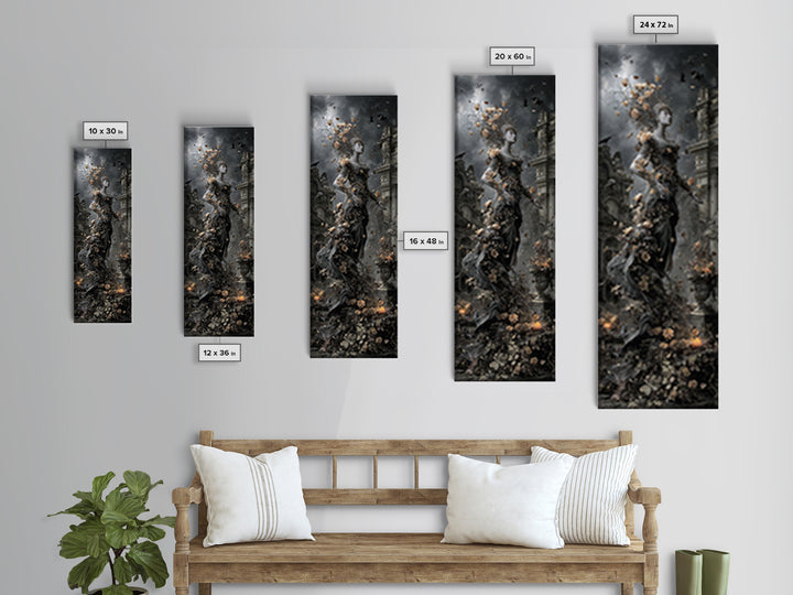 The Poison Garden, Tall Narrow Wall Art, Dark Halloween Decor, Canvas Print, Halloween Wall Decor, Gothic Home Decor, Spooky Wall Decor