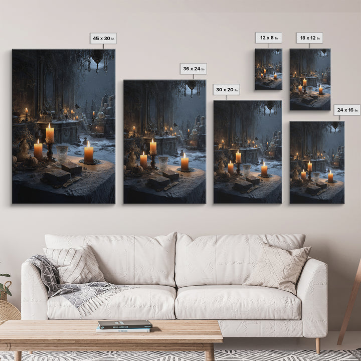Frozen Halloween, Vertical Wall Art, Gothic Horror Wall Art, Framed Canvas Print, Halloween Wall Decor, Gothic Home Decor, Macabre Wall Art