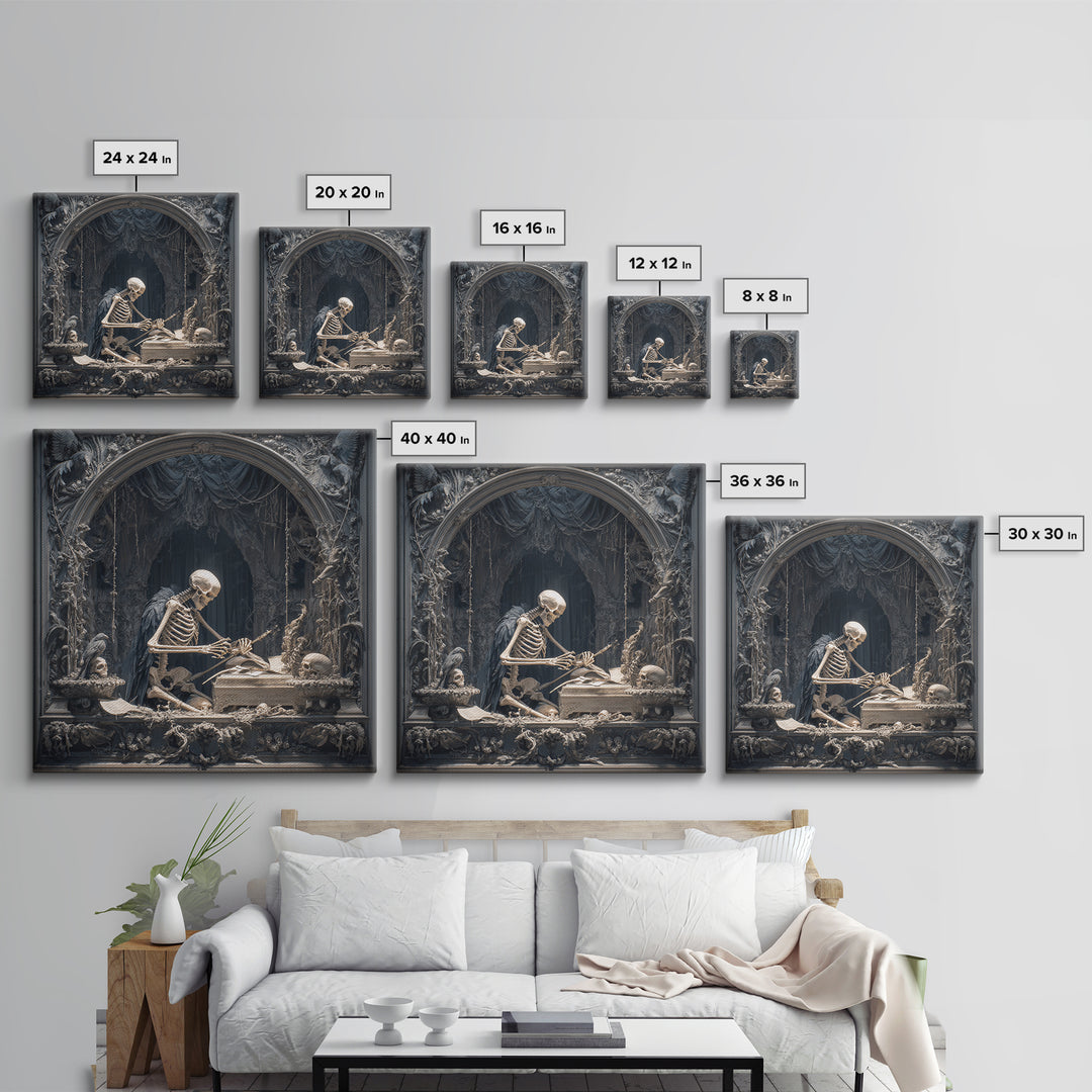The Bone Sculptor, Square Wall Art, Dark Fantasy Wall Art, Canvas Print, Halloween Wall Decor, Gothic Home Decor, Collectible Wall Decor