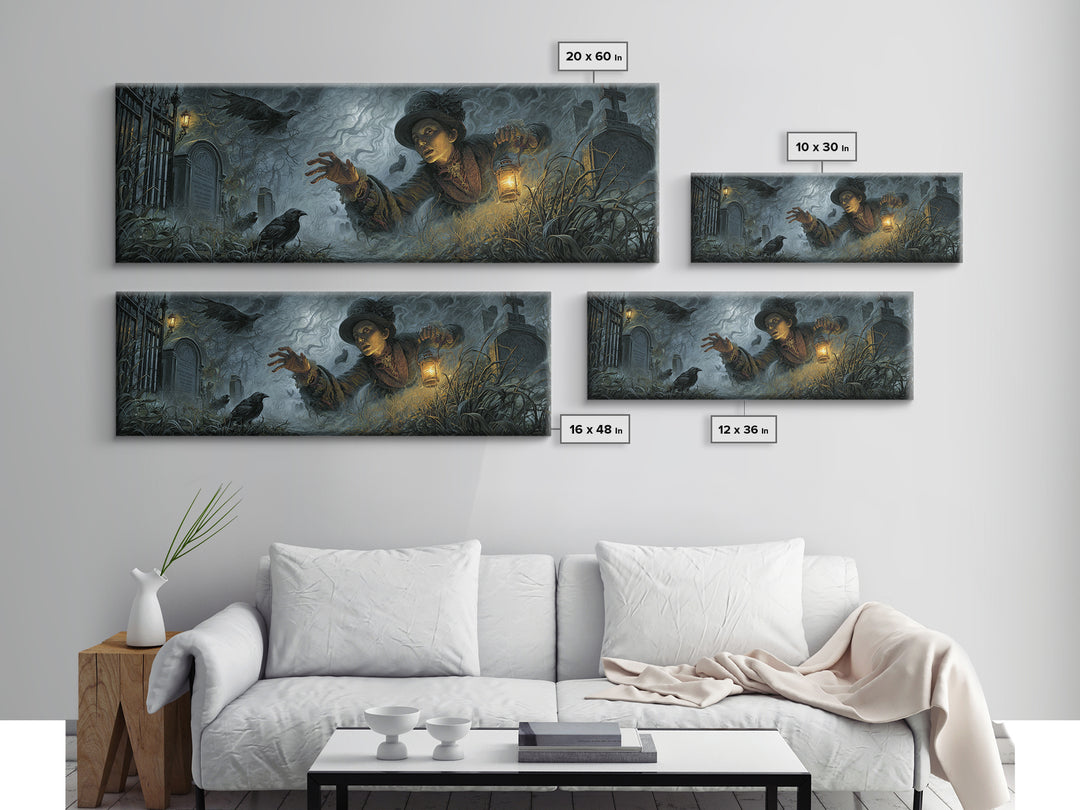 The Dream Eater, Extra Wide Wall Art, Gothic Horror Wall Art, Framed Canvas Print, Halloween Wall Decor, Gothic Home Decor