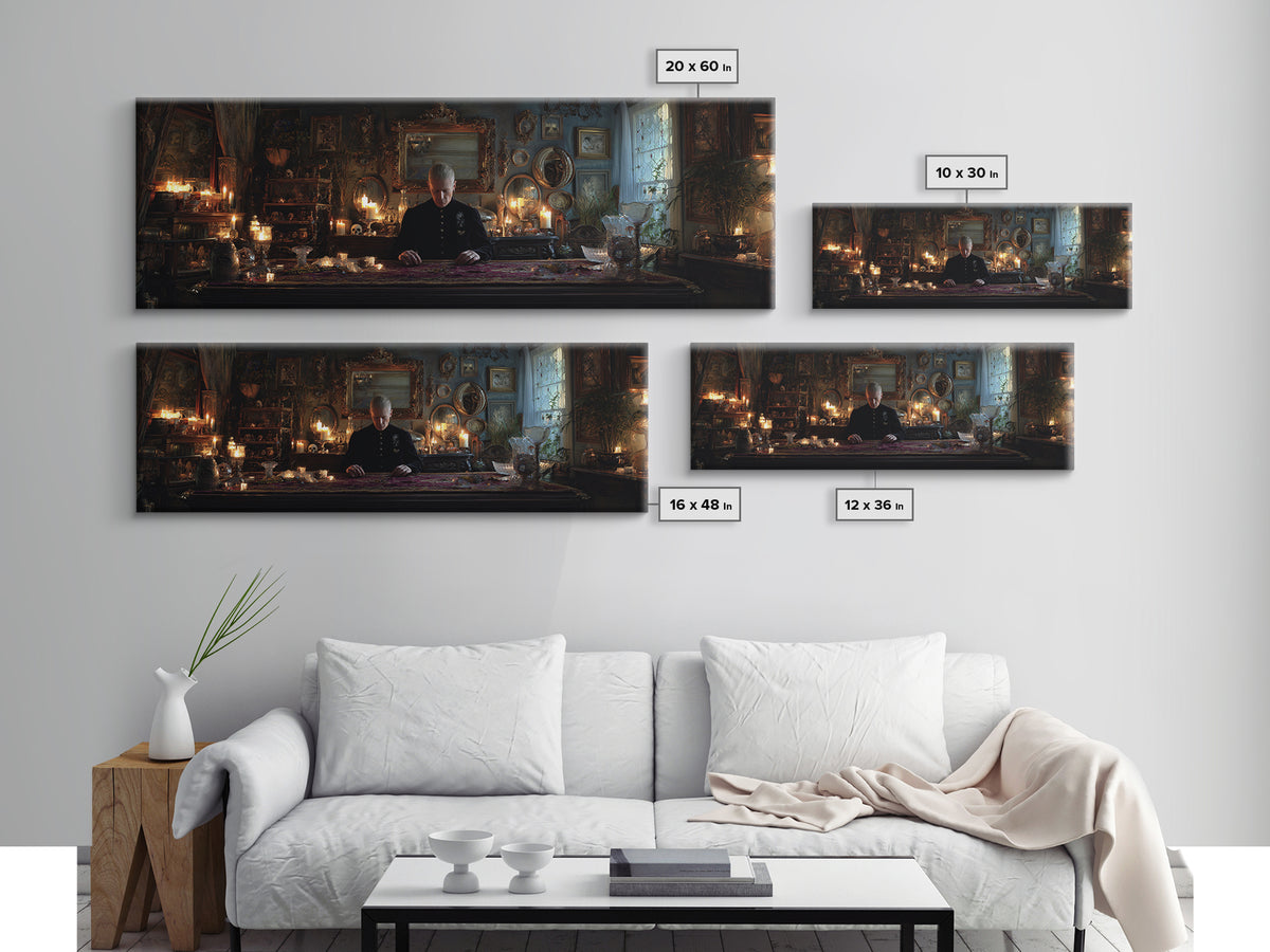The Royal Coffin Maker, Extra Wide Wall Art, Dark Halloween Decor, Canvas Print, Halloween Wall Decor, Gothic Home Decor, Dark Fantasy Art