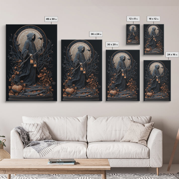 The Soul Collector, Vertical Wall Art, Haunted Gothic Art, Framed Canvas Print, Halloween Wall Decor, Gothic Home Decor, Statement Wall Art