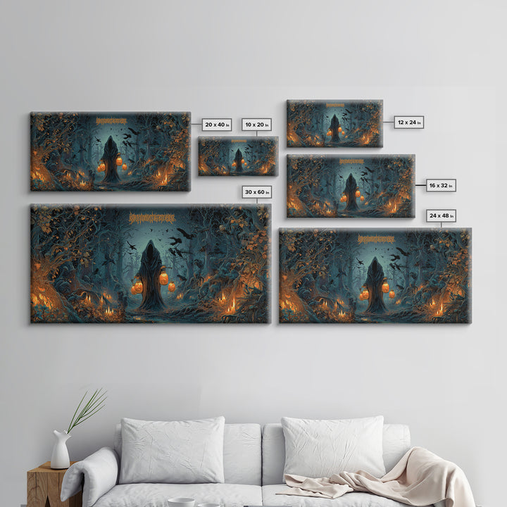 The Soul Collector, Wide Panoramic Art, Dark Fantasy Wall Art, Canvas Print, Halloween Wall Decor, Gothic Home Decor, Spooky Wall Decor