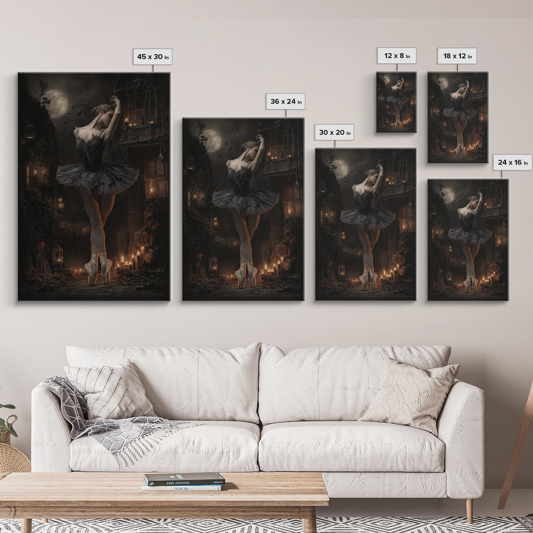 The Phantom Ballerina, Vertical Wall Art, Dark Halloween Decor, Canvas Print, Halloween Wall Decor, Gothic Home Decor, Statement Wall Art