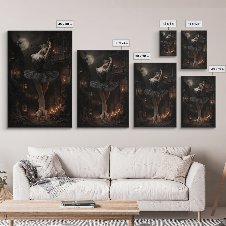 The Phantom Ballerina, Vertical Wall Art, Dark Halloween Decor, Canvas Print, Halloween Wall Decor, Gothic Home Decor, Statement Wall Art