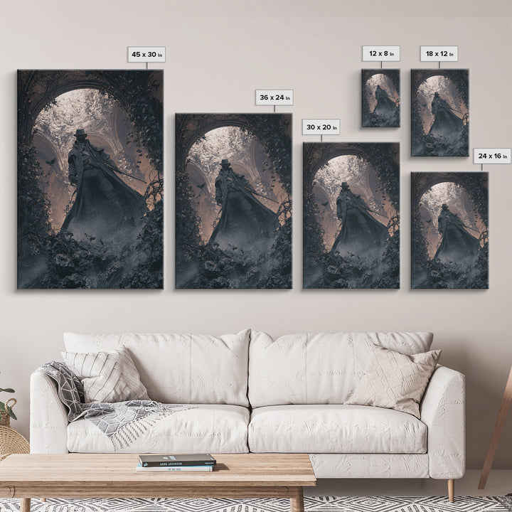 The Ghost Of The Witch Hunter, Vertical Wall Art, Spooky Home Decor, Canvas Print, Halloween Wall Decor, Gothic Home Decor, Horror Wall Art