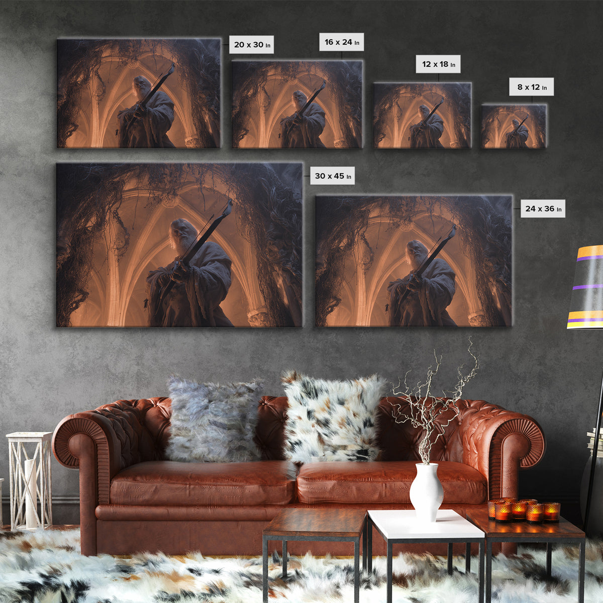 The Ghost Of The Witch Hunter, Landscape Wall Art, Gothic Horror Wall Art, Framed Canvas Print, Halloween Wall Decor, Gothic Home Decor