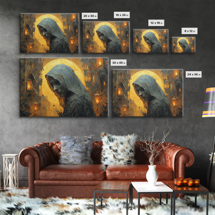 The Ash-Covered Oracle, Landscape Wall Art, Dark Halloween Decor, Canvas Print, Halloween Wall Decor, Gothic Home Decor