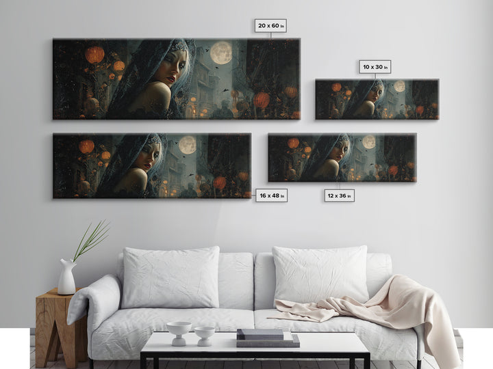 The Ash-Covered Oracle, Extra Wide Wall Art, Spooky Home Decor, Canvas Print, Halloween Wall Decor, Gothic Home Decor, Halloween Wall Art