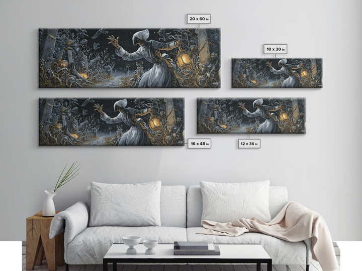 The Ghost Bakery, Extra Wide Wall Art, Spooky Home Decor, Canvas Print, Halloween Wall Decor, Gothic Home Decor, Seasonal Home Decor